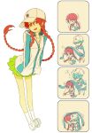  1girl 4koma blush braid comic echizen_ryoma hat jacket long_hair ryuuzaki_sakuno ryuuzaki_sakurano short_hair silent_comic teadial tennis_no_ouji-sama twin_braids 