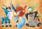  alternate_form arrow cobalion fur furry hooves horns keldeo mane no_humans pokemon red_eyes sparkle tail tears terrakion virizion yellow_eyes 