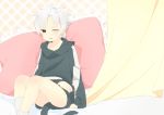  blush fate/zero fate_(series) hoodie matou_kariya mimoza silver_hair socks white_hair 