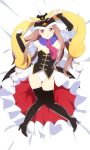  black_legwear boots breasts brown_hair cleavage corset dakimakura detached_sleeves hat highres long_hair lying mawaru_penguindrum penguin_hat pink_eyes princess_of_the_crystal solo suyoko takakura_himari thigh-highs thigh_boots thighhighs 