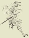  animal_ears bunny_ears character_request long_hair male monochrome rabbit_ears shiro_(reptil) simple_background sketch solo sword tales_of_(series) tales_of_vesperia weapon yuri_lowell 