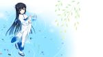  animal black_hair fish japanese_clothes kimono kirino_kasumu long_hair suishou_shizuku water 