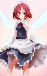  fairy_wings highres maid red_eyes red_hair redhead s-syogo short_hair touhou wings 