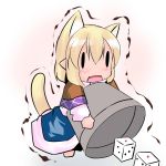 arm_warmers blush cat_ears cat_tail chibi cup dice extra_ears fang hoshizuki_(seigetsu) mizuhashi_parsee open_mouth pointy_ears puru-see tail touhou trembling 