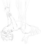  arched_back bad_id barefoot bdsm bondage bound_legs bound_wrists inazuma_eleven inazuma_eleven_(series) kiyama_hiroto male monochrome nude shiro_(reptil) short_hair sketch solo yaoi 