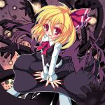  blonde_hair blush looking_at_viewer open_mouth red_eyes rumia short_hair smile solo tinkvov touhou youkai 