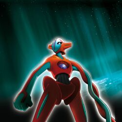  artist_request aurora black_sclera chest_jewel clenched_hand colored_sclera commentary deoxys deoxys_(normal) english_commentary highres official_art outline pokemon pokemon:_destiny_deoxys pokemon_(anime) pokemon_(creature) pokemon_focus pokemon_the_series:_ruby_and_sapphire solo space star_(sky) third-party_source white_eyes white_outline 