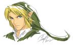  adult blonde_hair bust earrings hat jewelry link male pointy_ears short_hair signature solo the_legend_of_zelda tixielix 
