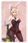  animal_ears bunny_ears bunnysuit highres league_of_legends pantyhose rabbit_ears riven riven_(league_of_legends) solo sword tail weapon white_hair 