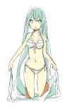  aqua_eyes aqua_hair bikini blue_eyes breasts cleavage hatsune_miku kneeling long_hair looking_at_viewer meno navel open_mouth simple_background solo striped striped_bikini striped_legwear striped_swimsuit swimsuit thigh-highs thighhighs twintails undressing very_long_hair vocaloid 