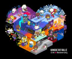  1other 6+boys 6+girls absurdres alphys annoying_dog aqua_flower arthropod_girl asgore_dreemurr asriel_dreemurr black_background black_hair blue_soul_(utdr) box brothers brown_hair coffin colored_skin commentary_request core_(undertale) cyan_soul_(utdr) dog elevator endogeny english_commentary flower flowey_(undertale) forest fountain frisk_(undertale) ghost gift gift_box goat_boy goat_girl green_soul_(utdr) haihiirutteiina heart highres holding holding_polearm holding_weapon hotland_(undertale) house hug lemon_bread mad_mew_mew memoryhead mettaton mettaton_(box) mettaton_ex monster_kid_(undertale) muffet multiple_boys multiple_girls multiple_views napstablook nature new_home_(undertale) orange_soul_(utdr) papyrus_(undertale) photoshop_flowey polearm purple_soul_(utdr) reaper_bird red_soul_(utdr) reptile_girl river_person_(undertale) robot_boy ruins_(undertale) sans_(undertale) sentient_plant siblings simple_background skeleton snow snowdin_(undertale) soul_(utdr) spear spider_girl stairs telescope toriel undertale undyne utdr_(toby_fox) water waterfall waterfall_(undertale) weapon white_dog yellow_flower yellow_skin yellow_soul_(utdr) 