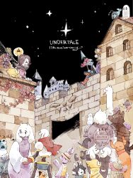  1other 6+boys 6+girls alphys asgore_dreemurr brothers character_request commentary_request delta_rune_(symbol) eyepatch fish fish_girl flowey_(undertale) froggit ghost goat_boy goat_girl greater_dog highres holding holding_polearm holding_weapon king lesser_dog mad_mew_mew mechanical_arms mettaton mettaton_ex monster_kid_(undertale) multiple_boys multiple_girls napstablook papyrus_(undertale) polearm ponytail robot sans_(undertale) shyren siblings sparkle spear temmie toriel undertale undyne utdr_(toby_fox) weapon whimsun zunda_e_damame 