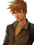  brown_eyes brown_hair jewelry magatsumagic male necklace ookido_shigeru pokemon pokemon_(anime) realistic solo spiked_hair spiky_hair 