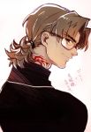  alternate_hairstyle bespectacled brown_eyes brown_hair command_spell fate/stay_night fate_(series) glasses kotomine_kirei male ponytail short_hair short_ponytail solo sunday31 
