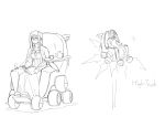  1girl bespectacled book cup full_body glasses kuroi_yasu monochrome no_hat no_headwear open_book patchouli_knowledge teacup touhou wheelchair 