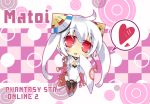  1girl blush long_hair matoi_(pso2) milkpanda open_mouth phantasy_star phantasy_star_online_2 red_eyes smile twintails white_hair 