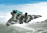  airplane aqua_hair avro_vulcan camouflage flying hatsune_miku military pilot rxjx sky solo twintails vocaloid 