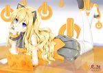  animal_ears bare_shoulders blonde_hair blue_eyes bracelet cat_ears headset jewelry long_hair power_on seeu solo thigh-highs thighhighs very_long_hair vocaloid 