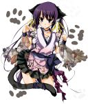  animal_ears blush cat_ears cat_tail kasumi_komo original paw_pose paw_print skirt solo tail 