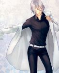  dressing facial_mark hadesu_itsuhito hokenshitsu_no_shinigami labcoat magatsumagic male silver_hair solo 