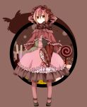  candy capelet charlotte_(madoka_magica) dress drill_hair frills hairband lollipop mahou_shoujo_madoka_magica meowcandy personification pink_hair shadow silhouette twin_drills 