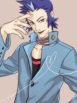  1boy blue_hair brown_eyes lips magatsumagic mishina_eikichi persona persona_2 school_uniform short_hair solo 