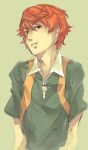  bust character_request copyright_request male orange_hair sengoku_kiyosumi shiro_(reptil) short_hair simple_background solo tennis_no_ouji-sama 