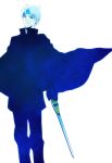  blue cape headband kito0889 madou_monogatari male monochrome puyopuyo schezo short_hair solo sword weapon 