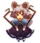 akatsuki_hiro animal_ears bad_id capelet grey_hair lowres mouse_ears mouse_tail nazrin red_eyes short_hair solo tail touhou 