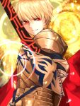  armor blonde_hair command_spell ea_(fate/stay_night) earrings fate/zero fate_(series) gilgamesh hair_down jewelry male sim1 solo weapon 