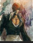  character_name fundoshi_(tofupoid) hair_over_one_eye king_of_fighters male realistic red_hair redhead short_hair snk solo yagami_iori 