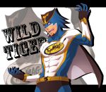  brown_eyes cape character_name facial_hair kaburagi_t_kotetsu lunarclinic male mask solo spandex stubble superhero tiger_&amp;_bunny wild_tiger zoom_layer 