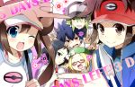  bag baseball_cap bel_(pokemon) black_hair blonde_hair blue_eyes brown_eyes brown_hair cheren_(pokemon) double_bun female_protagonist_(pokemon_bw2) glasses green_eyes green_hair hat hue_(pokemon) jacket kurot kyouhei_(pokemon) long_hair male_protagonist_(pokemon_bw2) mei_(pokemon) multiple_boys multiple_girls n_(pokemon) pokemon pokemon_(game) pokemon_bw pokemon_bw2 raglan_sleeves rival_(pokemon_bw2) short_hair smile visor_cap 