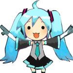  akatsuki_hiro aqua_hair detached_sleeves hatsune_miku long_hair lowres necktie open_mouth skirt solo spring_onion twintails very_long_hair vocaloid 