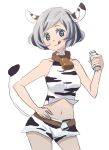  :p :q apupu bell bell_collar collar cow_ears cow_girl cow_print cow_tail milk original shorts solo tail tongue 