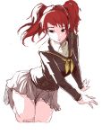  bad_id brown_eyes chanchan highres kujikawa_rise persona persona_4 red_hair redhead school_uniform serafuku simple_background skirt solo twintails white_background 