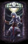  altair_ibn_la-ahad assassin&#039;s_creed belt blade emblem gloves hidden_blade hood keisukegumby knife robe sheath strap weapon 