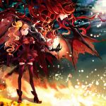  cocoon_(loveririn) gloves hairband layla multicolored_hair red_hair redhead seisen_no_iberia shaytan sound_horizon thigh-highs thighhighs twintails wings yellow_eyes 