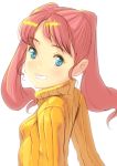  long_hair masao original pink_hair smile solo sweater twintails 