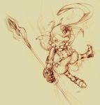  final_fantasy final_fantasy_crystal_chronicles lance lilty monochrome spear weapon 