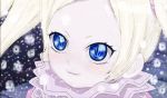  blonde_hair blue_eyes blush charmily collar niche_(tegami_bachi) no_eyebrows smile snow tegami_bachi twintails 
