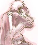  artist_request braid denji_(pokemon) denzi_(pokemon) gym_leader hibiya_orenji hug nintendo pokemon pokemon_(game) pokemon_dppt sepia suzuna_(pokemon) sweater sweater_around_waist 