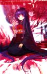  blunt_bangs enma_ai hime_cut ilmkilt japanese_clothes jigoku_shoujo kimono kneeling long_hair obi purple_hair red_eyes very_long_hair 