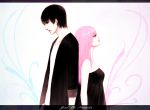 just_be_friends_(vocaloid) letterboxed long_hair megurine_luka pink_hair vocaloid yoshi_(pixiv88317) 
