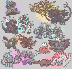  alien animal antennae armor baragon_(godzilla) bug candyroy centauroid character_request chibi claws colored_sclera commentary_request crystal curled_horns cuttlefish dragon dragon_horns dragon_wings drill drill_hand extra_arms extra_eyes fangs gezora gezora_ganime_kameba_kessen!_nankai_no_dai-kaijuu giant giant_insect giant_monster gigasecto gilx godzilla_(series) godzilla_vs._hedorah godzilla_vs._king_ghidorah godzilla_vs._megalon_(1973) godzilla_vs._spacegodzilla gold_scales gold_skin hedorah highres horns insect_wings jaw jaws kaiju king_ghidorah madomuh mecha mechagodzilla megalon minacias monster monster_focus multiple_heads multiple_tails no_humans octopus one-eyed open_mouth oversized_animal pikpik0109 red_eyes red_horns red_sclera rigedoh robot sagius scales sharp_teeth single_horn slime_(creature) spacegodzilla spiked_tail spikes spines squid tail taur teeth tendril tentacles terror_of_mechagodzilla tokusatsu very_long_tail violet_eyes weapon wings xenolhu yellow_eyes 