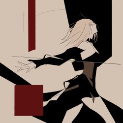  1girl bang_dream! bang_dream!_it's_mygo!!!!! black_dress brown_corset chinese_commentary closed_mouth commentary_request corset doloris_(bang_dream!) dress highres italian_commentary long_sleeves medium_hair misumi_uika mixed-language_commentary solo violet_eyes zhangji318969 