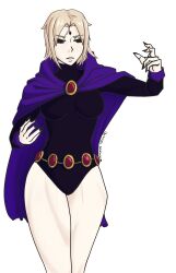 absurdres blonde_hair cosplay halloween_costume highres muscular muscular_female original raven_(dc) superhero_costume x2draven 