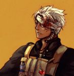  archer bandage bandages blood crimo dark_skin eyepatch fate/stay_night fate_(series) grey_eyes jewelry male military military_uniform necklace solo uniform vest white_hair 