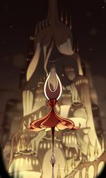  2girls absurdly_long_hair absurdres arthropod_girl black_skin cloak colored_skin faceless from_behind giant giantess grand_mother_silk_(hollow_knight) highres hollow_knight hollow_knight:_silksong horned_mask hornet_(hollow_knight) long_hair looking_at_another mask multiple_girls no_mouth pinrhyme red_cloak thread very_long_hair white_hair white_mask 