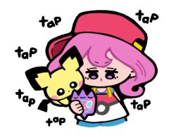  animated animated_png artist_request cellphone closed_mouth dot_mouth eyelashes hat holding holding_phone long_hair lowres motion_blur non-repeating_animation nurse_joy official_art on_shoulder phone pichu pink_hair poke_ball_print pokemon pokemon_(creature) pokemon_on_shoulder pokemon_scarlet_and_violet red_hat rotom rotom_phone second-party_source sideways_hat smartphone sound_effects transparent_background 